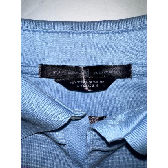Nike Golf Tiger Woods Light Blue Polo Mens Size Large Chest Logo - Picture 5 of 7